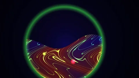 Neon Swirling Patterns in Circle Frames. Stock Footage 333928096