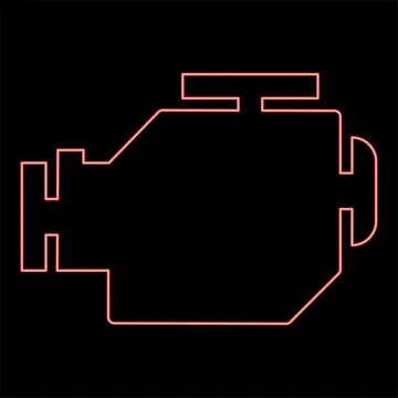 Neon symbol engine car red color vector illustration image flat style Stock Illustration