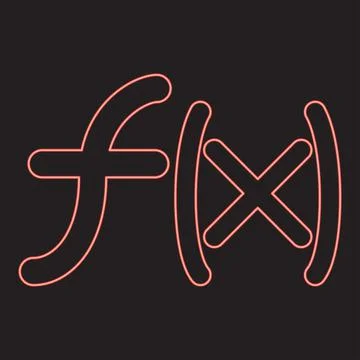 Neon symbol function red color vector illustration image flat style Stock Illustration