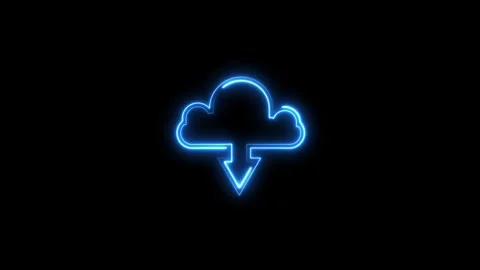 Neon symbol icloud, loading process. abstract business technology web techn.. Stock Footage 291946195