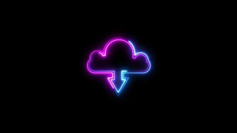 Neon symbol icloud, loading process. abstract business technology web techn.. Stock Footage 291946196