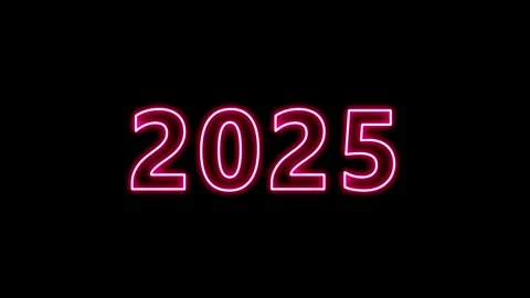 A neon symbolizes the beginning of New Year 2025 Vídeo Stock 295582386