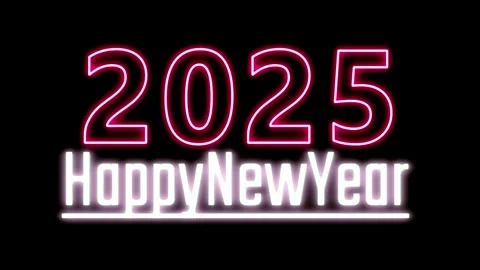 A neon symbolizes the beginning of New Year 2025 Vídeo Stock 295582415