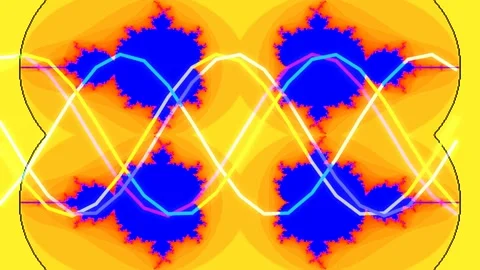 Neon synthwave digital background with pulsing sine waves and abstract tech.. Stock Footage 336536818