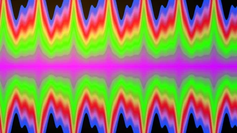 Neon synthwave equalizer background, vibrant retro color gradient loop 스톡 동영상 336880699