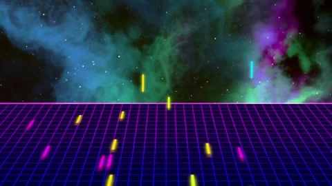 Neon Synthwave Particle Launch Stock Footage 275726481