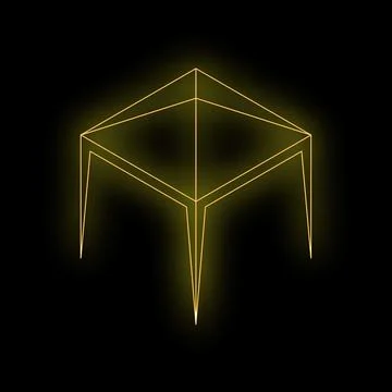 Neon table glowing on black background Stock Illustration
