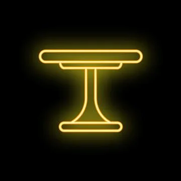 Neon table glowing on black background 스톡 일러스트