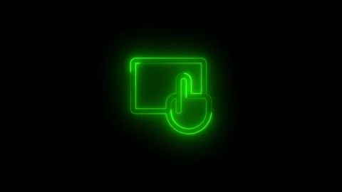 Neon tablet mode icon glowing black background animation Stock Footage 289639292
