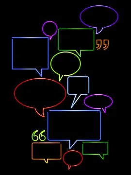 Neon talk bubbles Stock Illustration