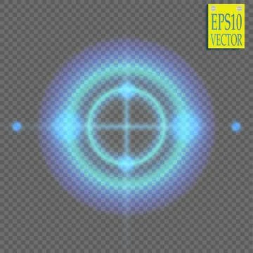 Neon Target isolated. Game Interface Element. Vector illustration 스톡 일러스트