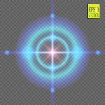 Neon Target isolated. Game Interface Element. Vector illustration Stock Illustration