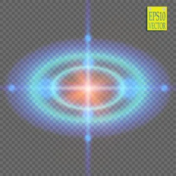 Neon Target isolated. Game Interface Element. Vector illustration Stock Illustration