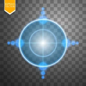 Neon Target isolated. Game Interface Element. Vector illustration Stock Illustration