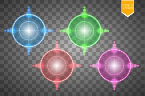 Neon Target isolated. Game Interface Element. Vector illustration Stock Illustration