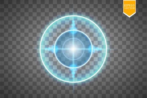 Neon Target isolated. Game Interface Element. Vector illustration Stock Illustration
