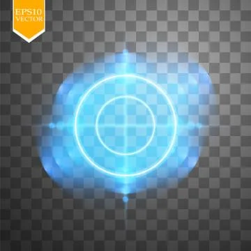 Neon Target isolated. Game Interface Element. Vector illustration Stock Illustration