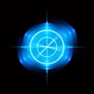 Neon Target isolated. Game Interface Element. Vector illustration Stock Illustration