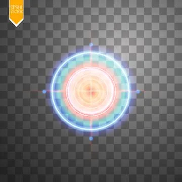 Neon Target isolated. Game Interface Element. Vector illustration Stock Illustration