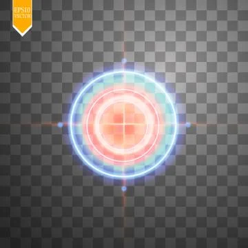 Neon Target isolated. Game Interface Element. Vector illustration Stock Illustration
