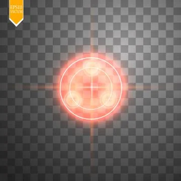 Neon Target isolated. Game Interface Element. Vector illustration Stock Illustration