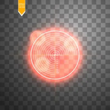 Neon Target isolated. Game Interface Element. Vector illustration Illustrazione stock