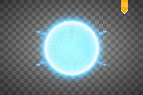 Neon Target isolated. Game Interface Element. Vector illustration Stock Illustration