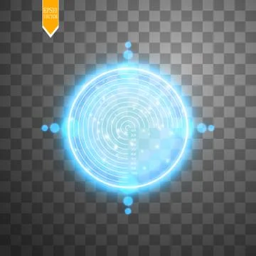 Neon Target isolated with lightning. Game Interface Element. Vector illustration Stock Illustration