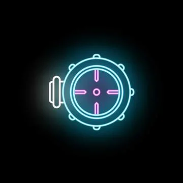 Neon targeting scope viewfinder aiming with bright crosshairs 스톡 일러스트