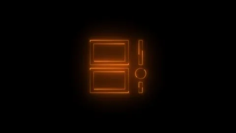 Neon task view expanded icon glowing black background animation Stock Footage 289639500