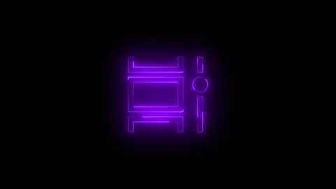 Neon task view settings icon glowing black background animation Stock Footage 289639691