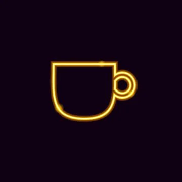 Neon Tea Cup Stock Illustration