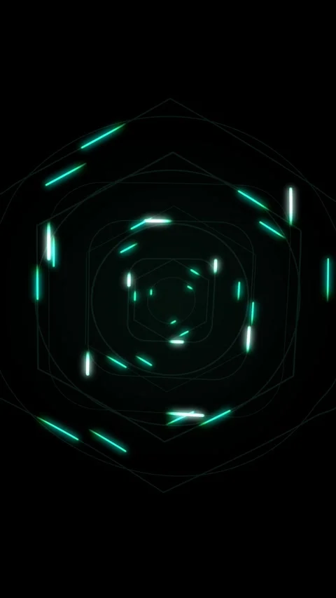 Neon teal lines on black background. 2d animation Stock Footage 342387535