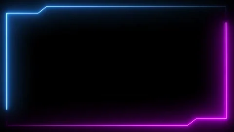 Neon Tech Frame HUD Animation - High-tech neon frame animation featuring sl.. Stock Footage 311043570