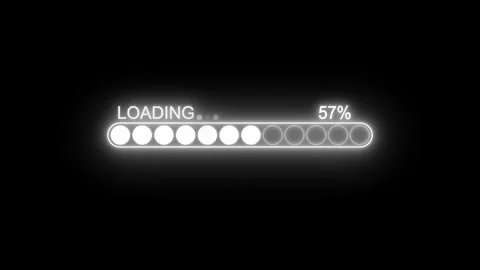 Neon Tech Loading Bar with Glow Effect, Cyberpunk Loading Bar Neon Animation Stock Footage 310562075