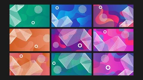 Neon tech motion background Set Stock Illustration