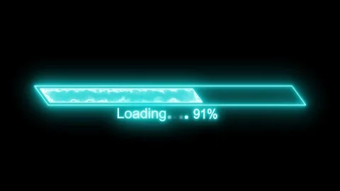 Neon Tech Progress Bar Animation, Looping Glowing Loading Indicator, Cyberp.. Stock Footage 310477408