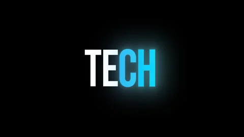 Neon Tech text animation on black background Vídeo Stock 337273285