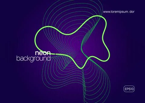 Neon techno event flyer. Electro dance music. Electronic sound. Stock Illustration