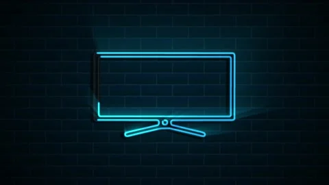 Neon technology icon on dark background. Information technology. Motion graphics 動画素材 153825975