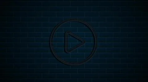 Neon technology icon on dark background. Information technology. Motion graphics Stock Illustration