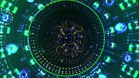 Neon Tecno Cosmic Radar Stock Footage 83433568