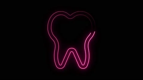 Neon teeth animation on a black background. Stock Footage 222734774
