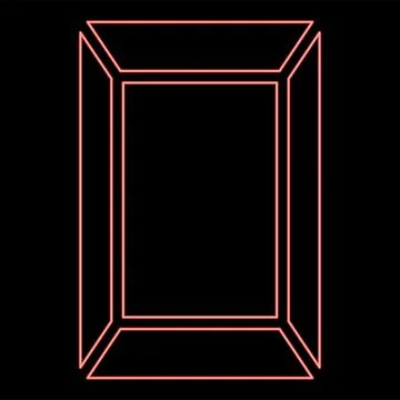 Neon template picture rectangular red color vector illustration image flat st 스톡 일러스트