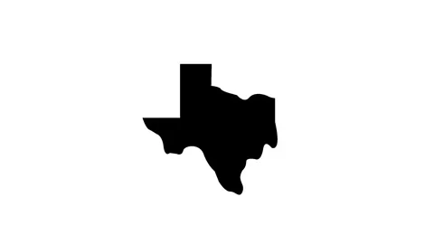 Neon Texas map, Texas state map icon 4k animation. Outline map of Texas. Stock Footage 322087531