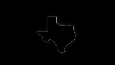 Neon Texas map, Texas state map icon 4k animation. Outline map of Texas. Stock Footage 322087634