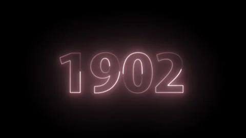 Neon text 1902 Glowing Number Animation Background. Stock Footage 321682238