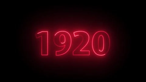 Neon text 1920 Glowing Number Animation Background. Stock Footage 321682497