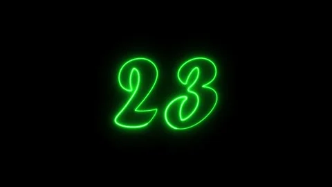 Neon text 23 number countdown icon background 4k animation. Stock Footage 327757206