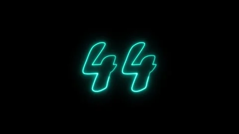 Neon text 44 number countdown icon background 4k animation. Stock Footage 327757260